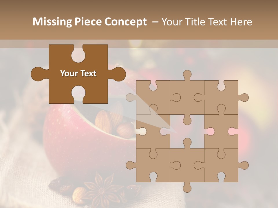 Christmas Spices Cinnamon Straw Star PowerPoint Template