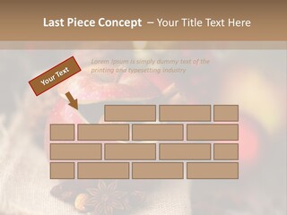 Christmas Spices Cinnamon Straw Star PowerPoint Template