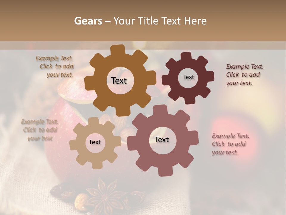 Christmas Spices Cinnamon Straw Star PowerPoint Template