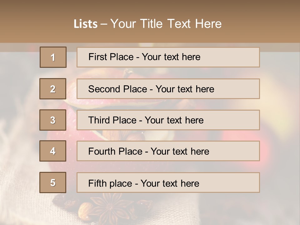 Christmas Spices Cinnamon Straw Star PowerPoint Template