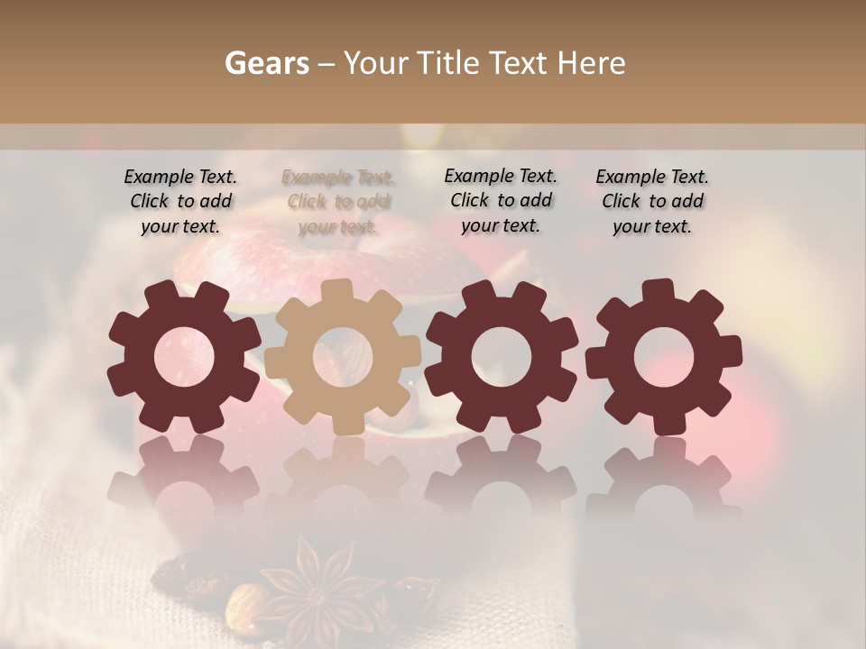 Christmas Spices Cinnamon Straw Star PowerPoint Template