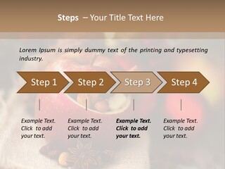 Christmas Spices Cinnamon Straw Star PowerPoint Template