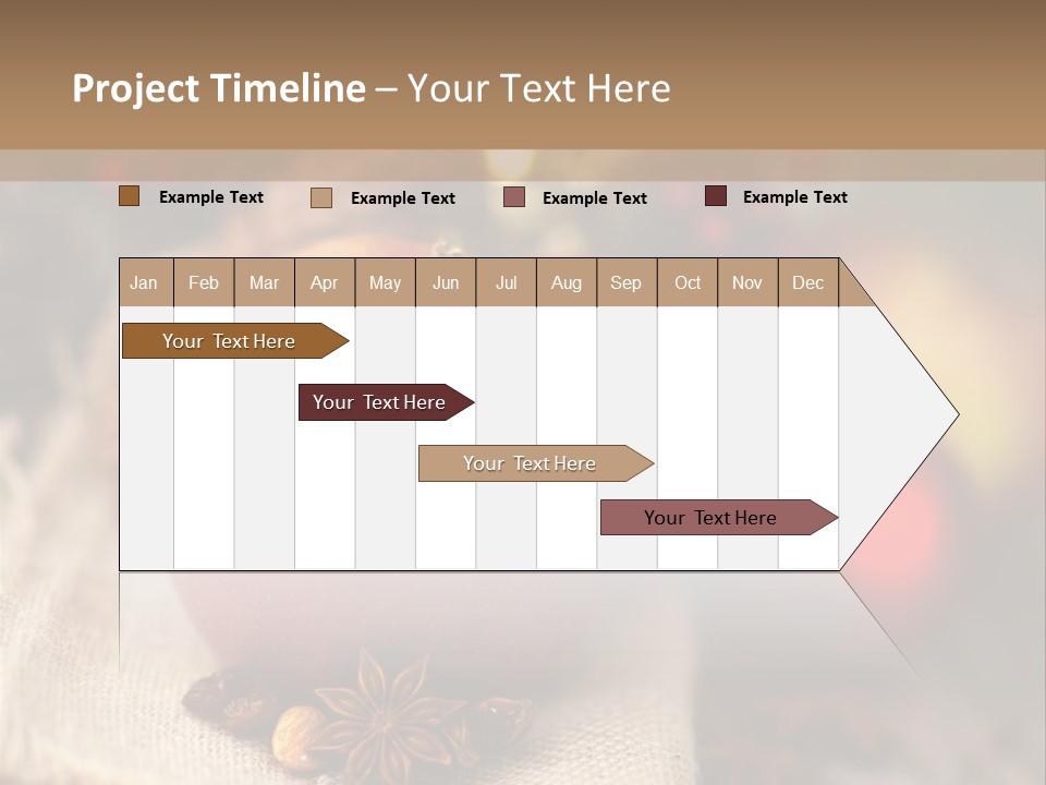 Christmas Spices Cinnamon Straw Star PowerPoint Template