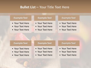 Christmas Spices Cinnamon Straw Star PowerPoint Template