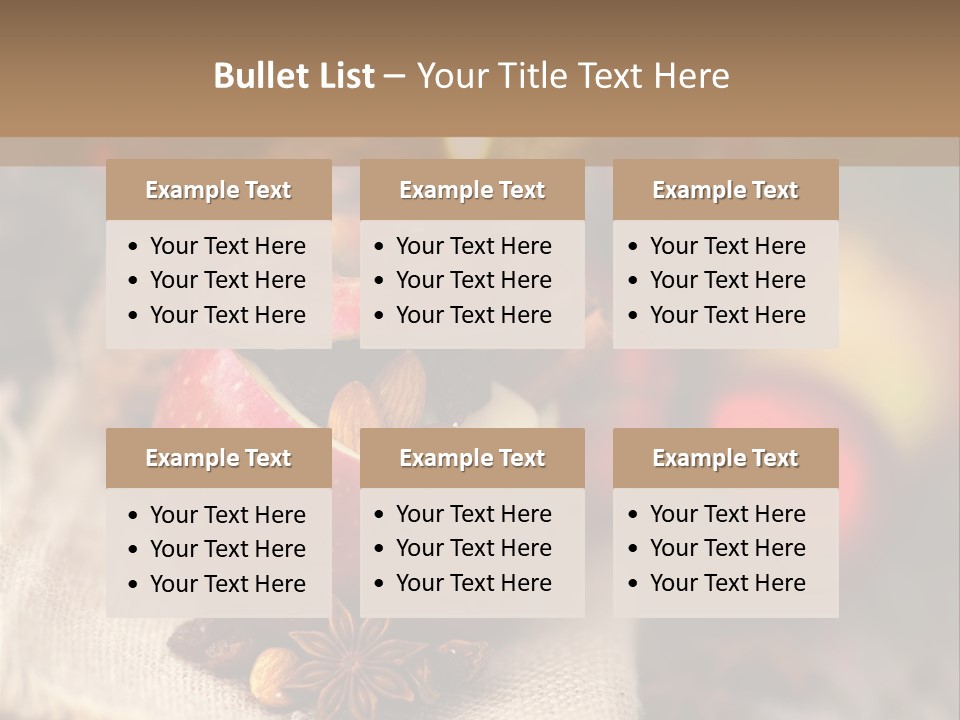 Christmas Spices Cinnamon Straw Star PowerPoint Template