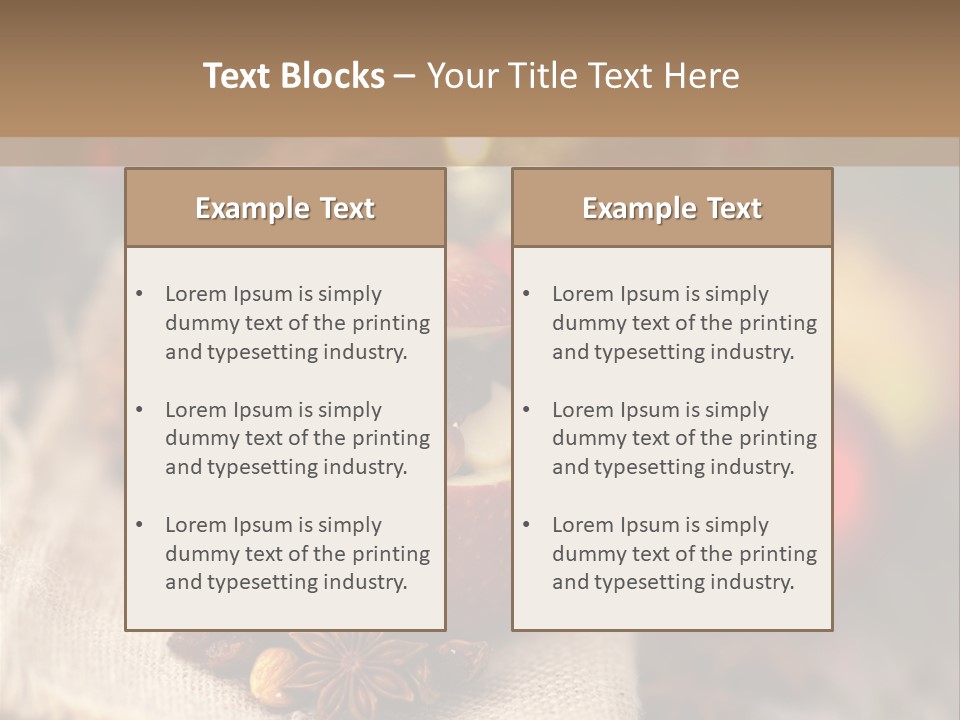Christmas Spices Cinnamon Straw Star PowerPoint Template