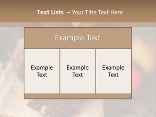 Christmas Spices Cinnamon Straw Star PowerPoint Template