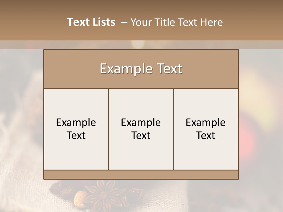 Christmas Spices Cinnamon Straw Star PowerPoint Template