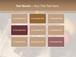 Christmas Spices Cinnamon Straw Star PowerPoint Template