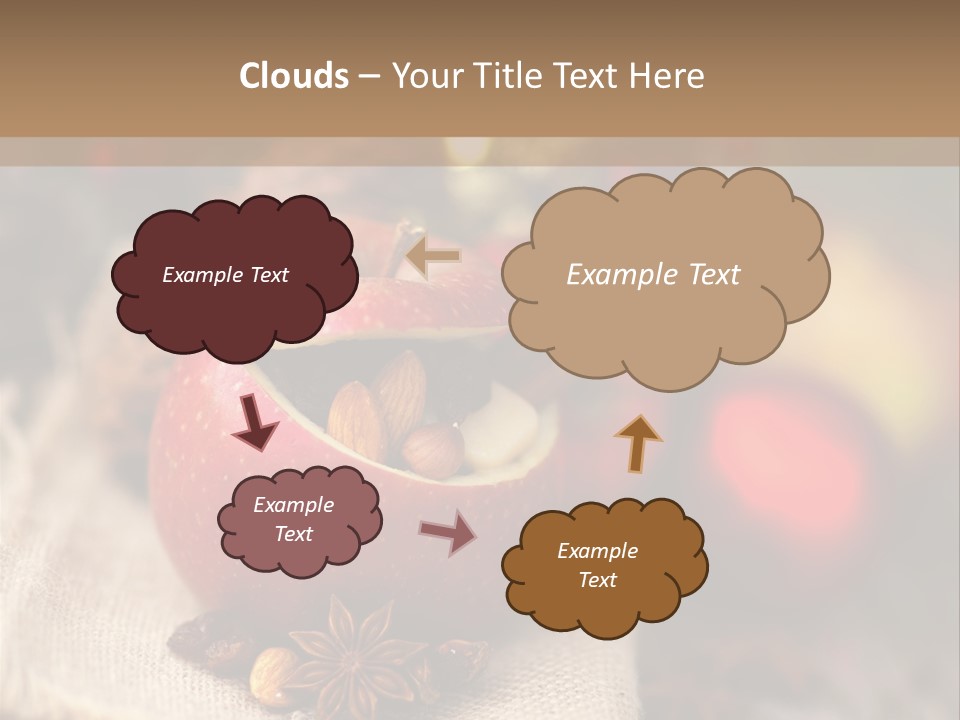 Christmas Spices Cinnamon Straw Star PowerPoint Template