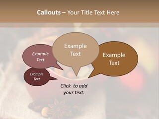 Christmas Spices Cinnamon Straw Star PowerPoint Template