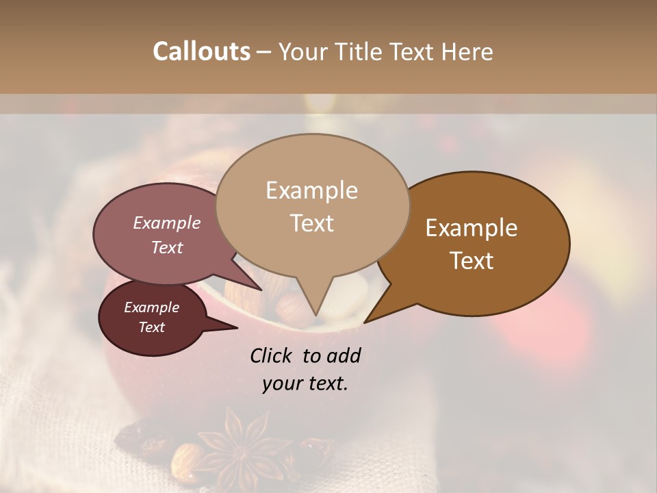 Christmas Spices Cinnamon Straw Star PowerPoint Template