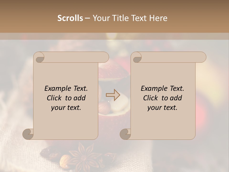 Christmas Spices Cinnamon Straw Star PowerPoint Template