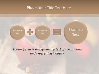 Christmas Spices Cinnamon Straw Star PowerPoint Template