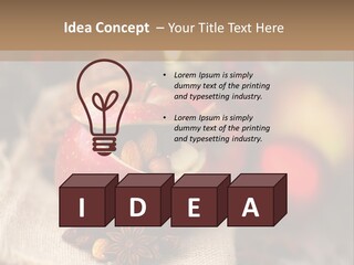 Christmas Spices Cinnamon Straw Star PowerPoint Template