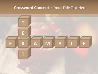 Christmas Spices Cinnamon Straw Star PowerPoint Template