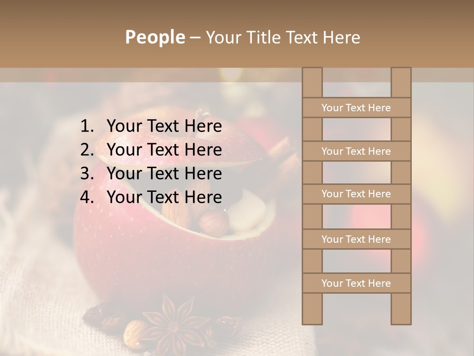 Christmas Spices Cinnamon Straw Star PowerPoint Template