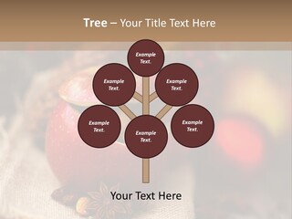 Christmas Spices Cinnamon Straw Star PowerPoint Template