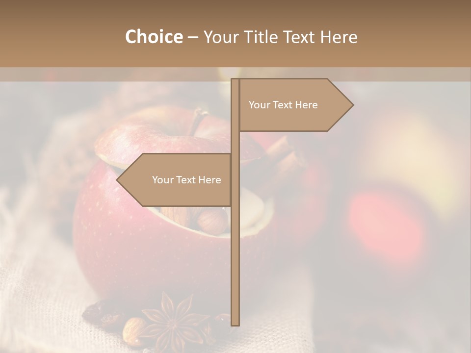 Christmas Spices Cinnamon Straw Star PowerPoint Template