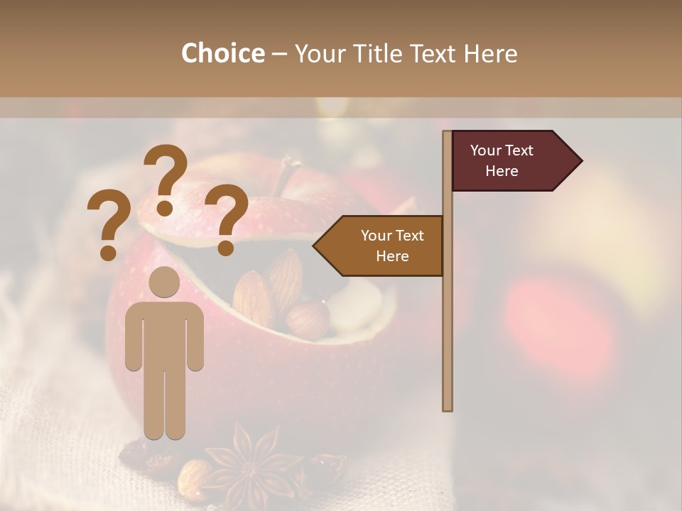 Christmas Spices Cinnamon Straw Star PowerPoint Template