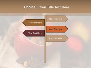 Christmas Spices Cinnamon Straw Star PowerPoint Template