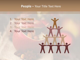 Christmas Spices Cinnamon Straw Star PowerPoint Template