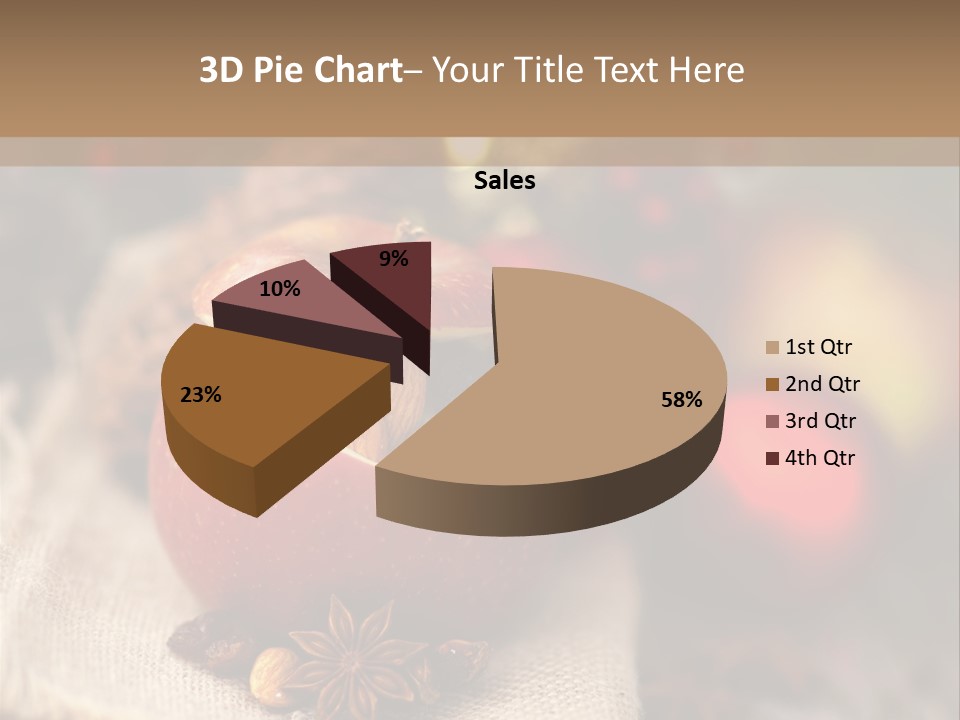 Christmas Spices Cinnamon Straw Star PowerPoint Template