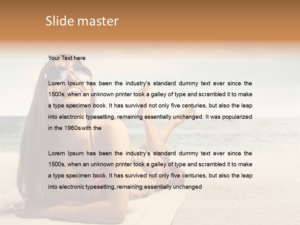 Vacation Girl Breast PowerPoint Template