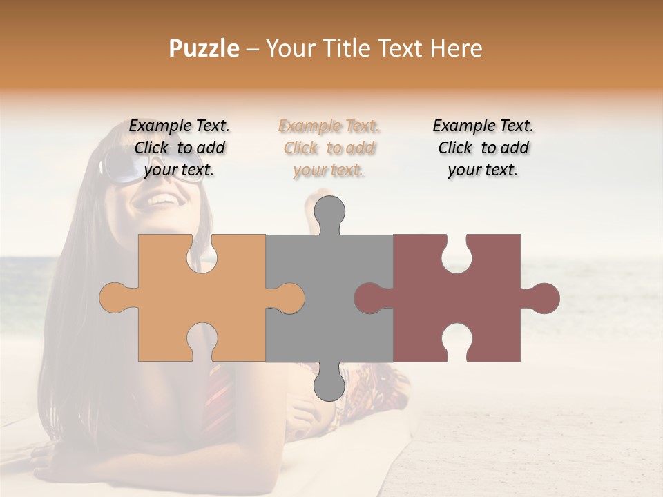 Vacation Girl Breast PowerPoint Template