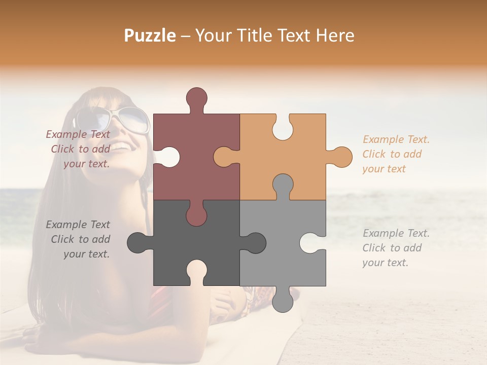 Vacation Girl Breast PowerPoint Template