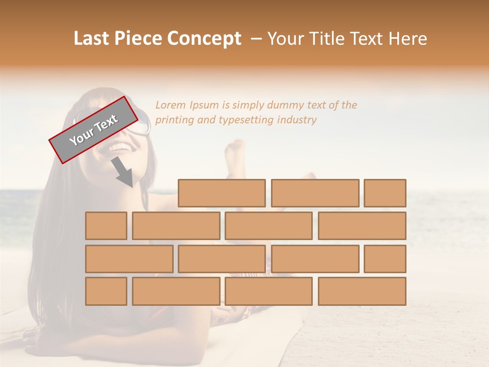 Vacation Girl Breast PowerPoint Template