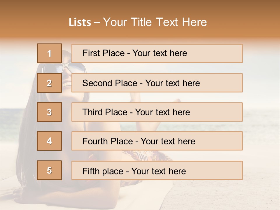 Vacation Girl Breast PowerPoint Template