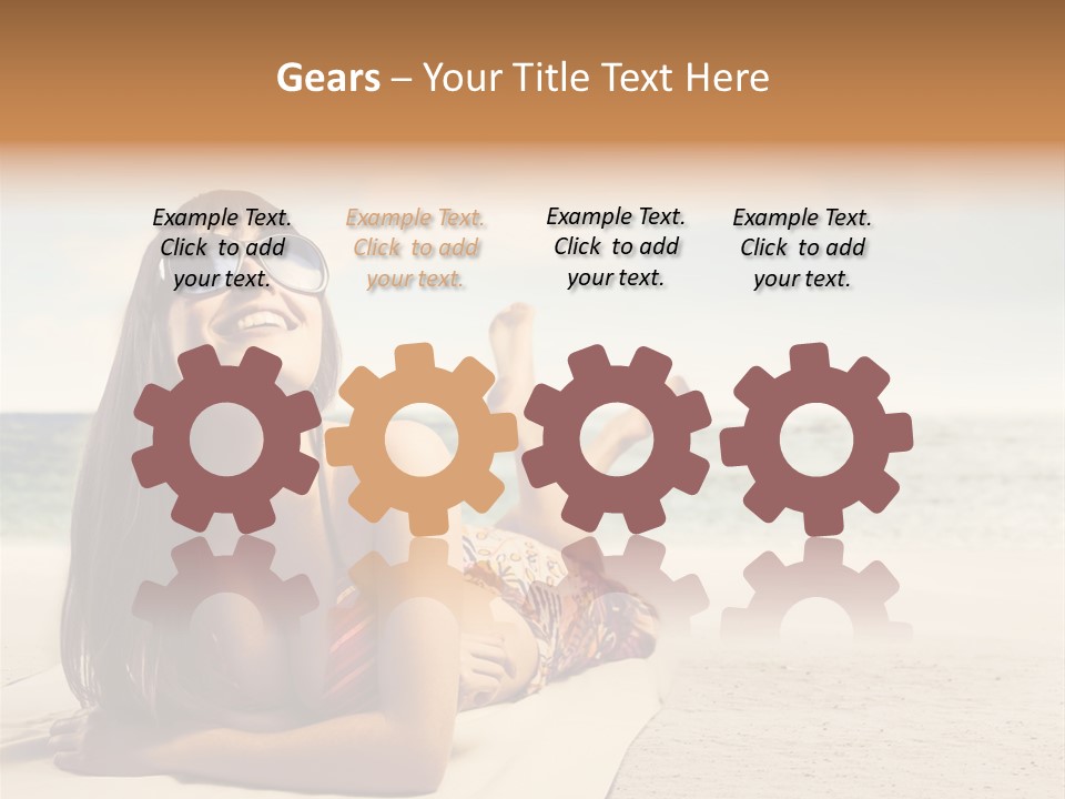 Vacation Girl Breast PowerPoint Template