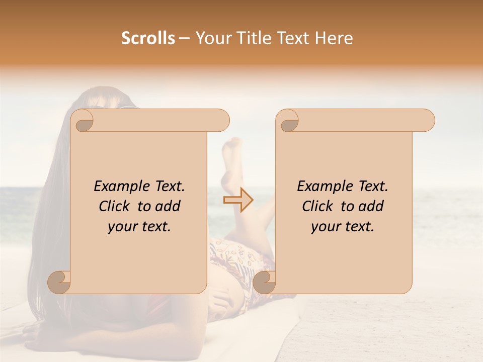 Vacation Girl Breast PowerPoint Template