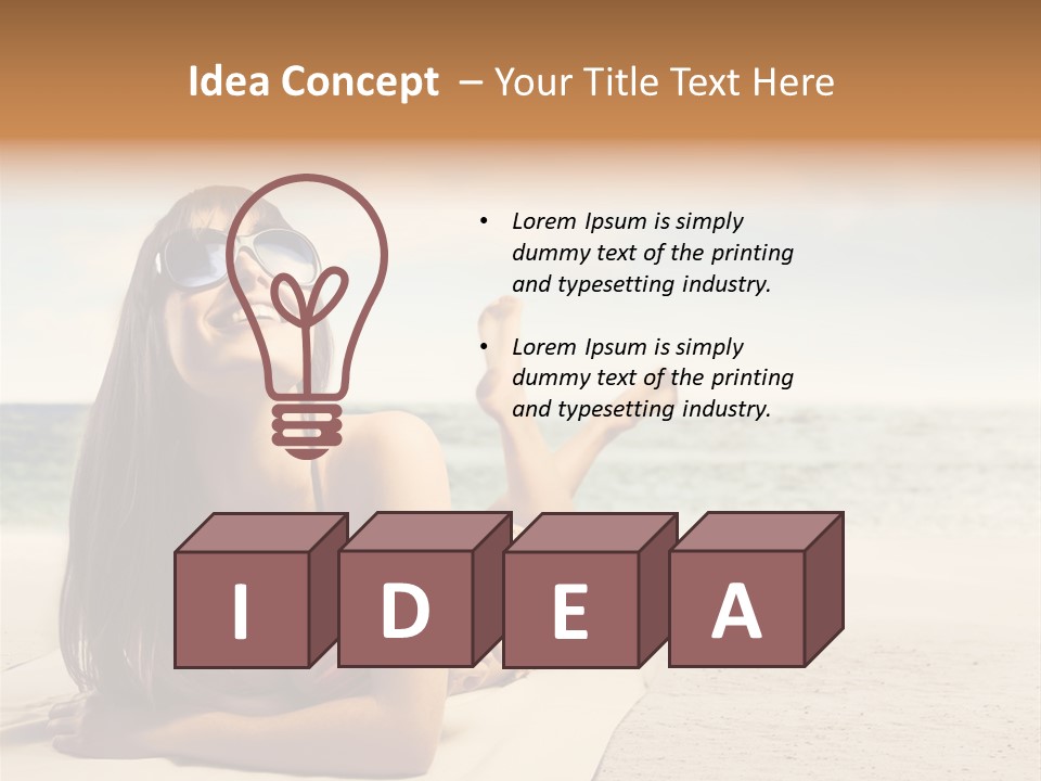 Vacation Girl Breast PowerPoint Template