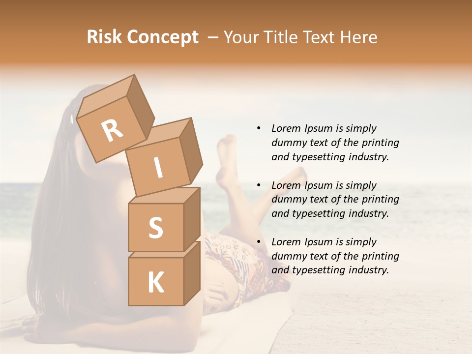 Vacation Girl Breast PowerPoint Template