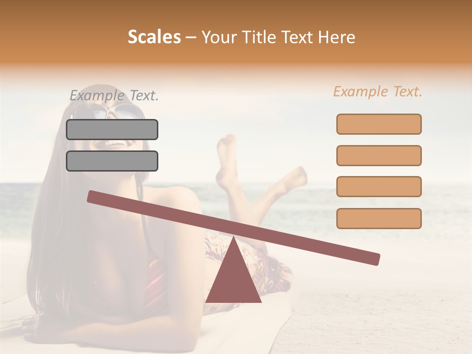 Vacation Girl Breast PowerPoint Template