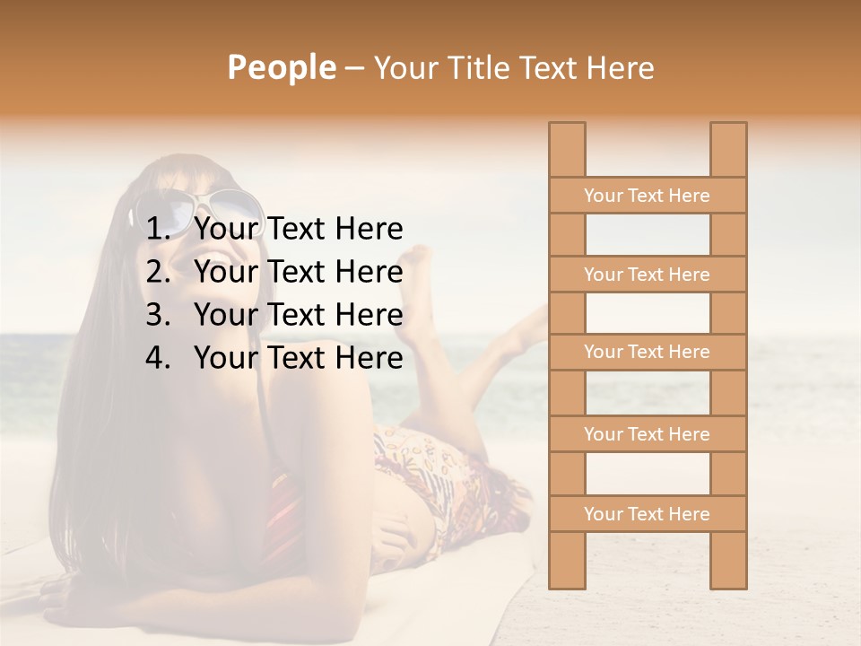 Vacation Girl Breast PowerPoint Template