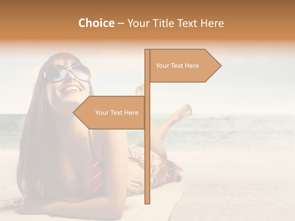 Vacation Girl Breast PowerPoint Template