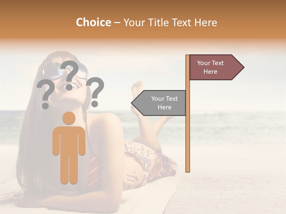 Vacation Girl Breast PowerPoint Template