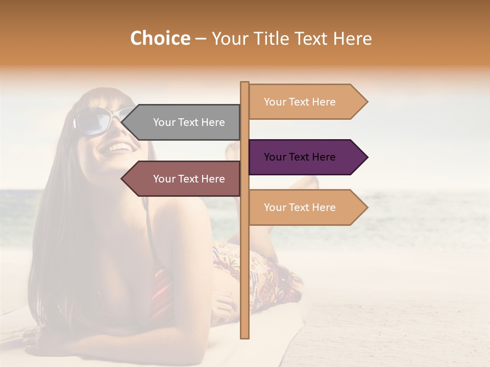 Vacation Girl Breast PowerPoint Template