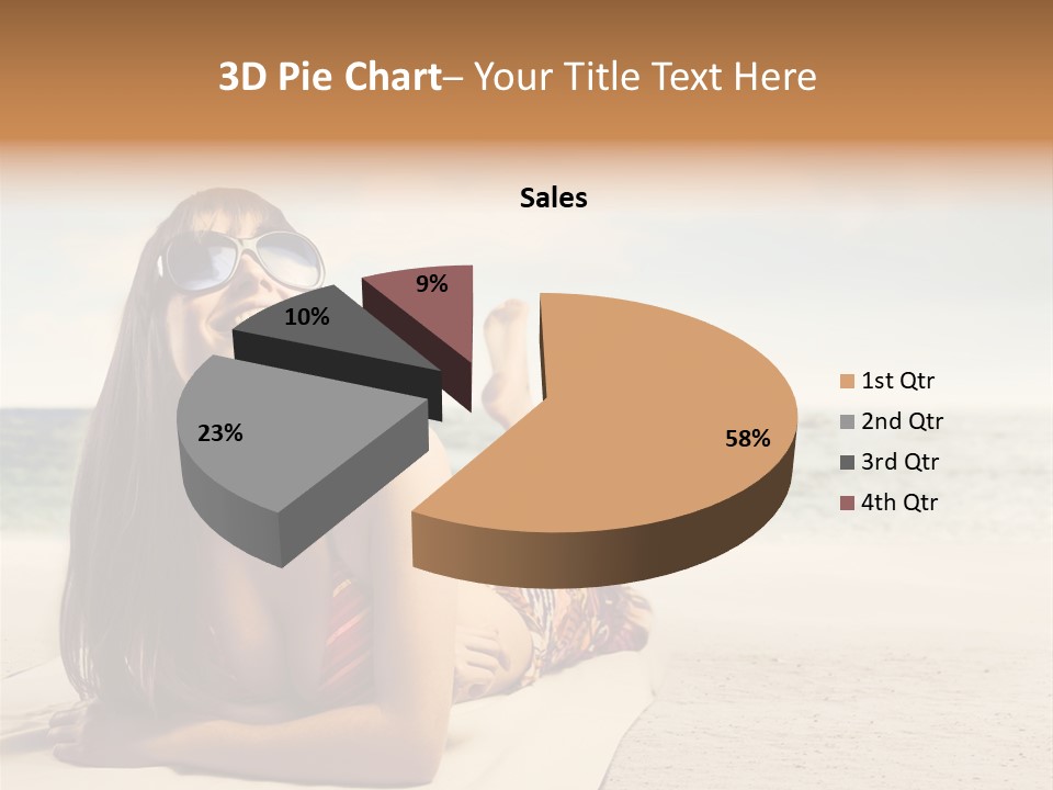 Vacation Girl Breast PowerPoint Template