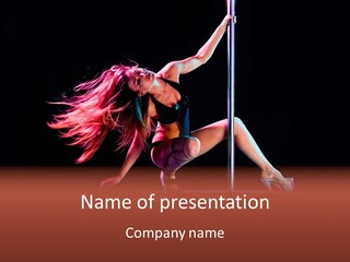 Pole Dance Girl Glamour PowerPoint Template