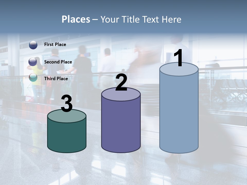 A Blurry Photo Of People Waiting At An Airport PowerPoint Template