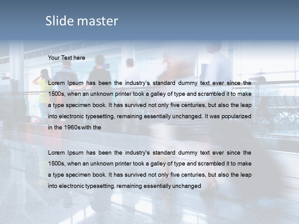 A Blurry Photo Of People Waiting At An Airport PowerPoint Template