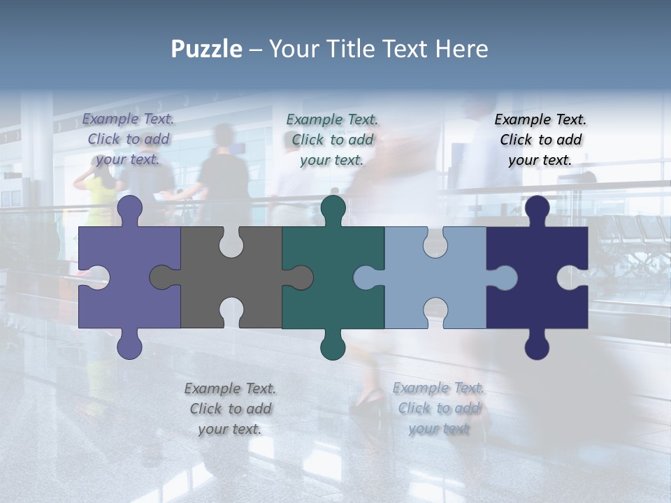 A Blurry Photo Of People Waiting At An Airport PowerPoint Template