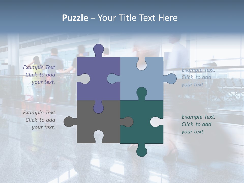 A Blurry Photo Of People Waiting At An Airport PowerPoint Template