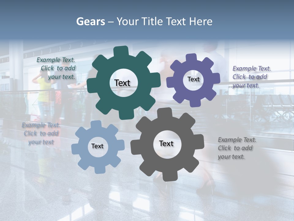 A Blurry Photo Of People Waiting At An Airport PowerPoint Template