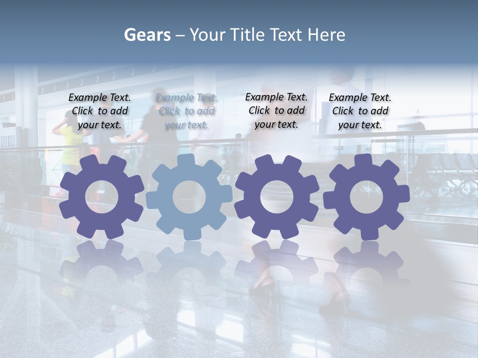 A Blurry Photo Of People Waiting At An Airport PowerPoint Template