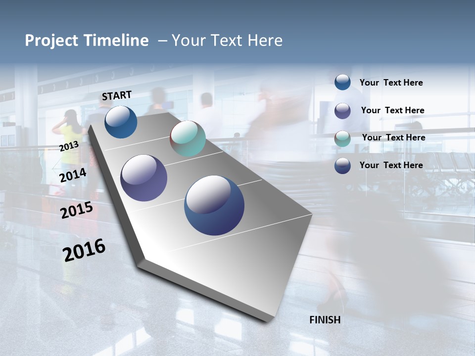 A Blurry Photo Of People Waiting At An Airport PowerPoint Template